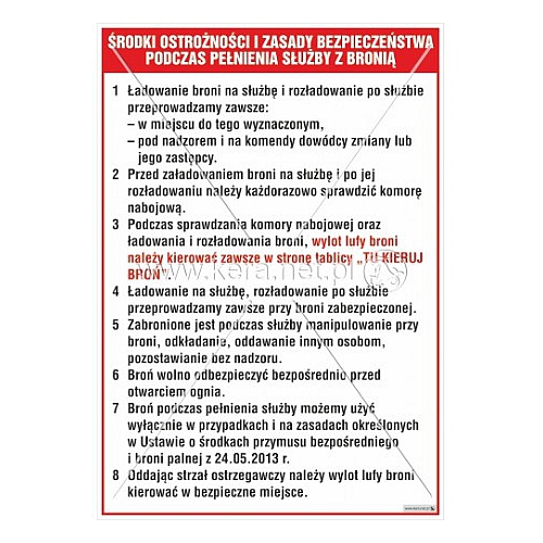 3532 Środki ostrożności i zasady bezpieczeństwa podczas pełnienia służby z bronią