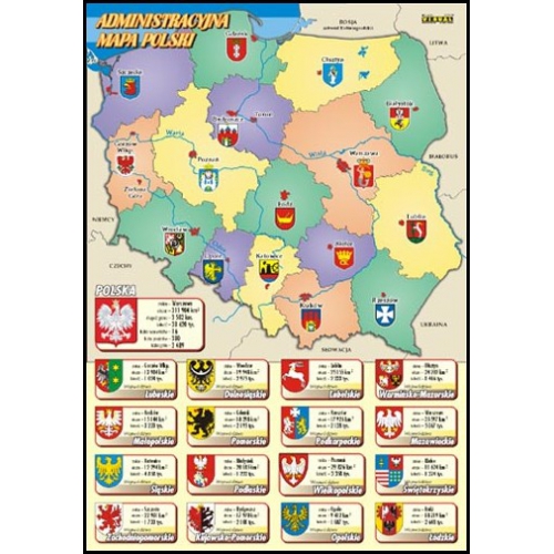 Administracyjna mapa Polski