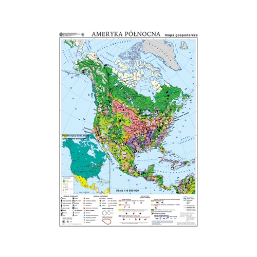 Ameryka Północna. Mapa gospodarcza