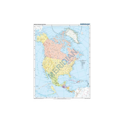 Ameryka Północna - mapa polityczna 200x150 cm