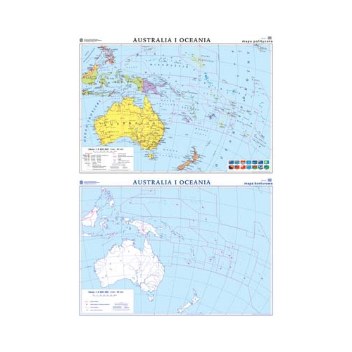 Australia. Mapa polityczna/konturowa