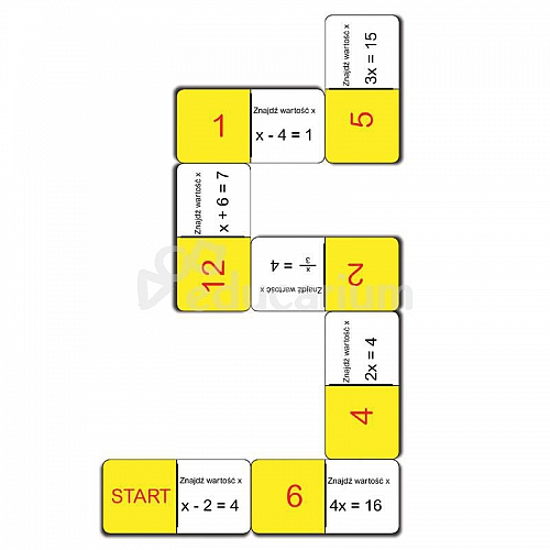 Domino algebraiczne - seria 3 - równanie pierwszego stopnia