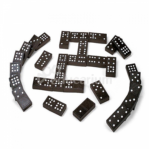 Domino drewniane 0-6 czarne