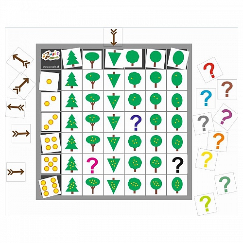 Drzewka domino - kodowanie na planszy 7x7