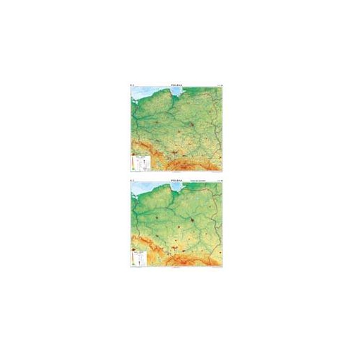 Dwustronna mapa ogólnogeograficzna Polski z wersja ćwiczeniową