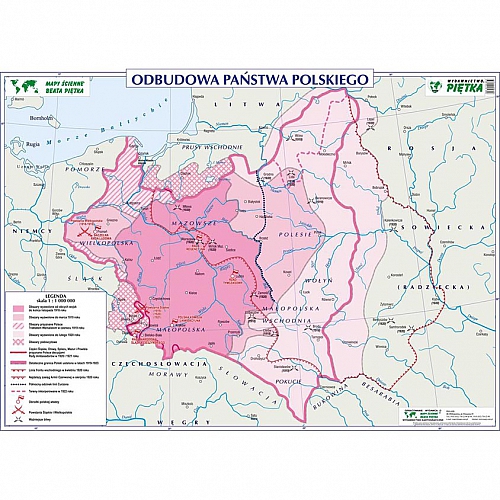 DWUSTRONNA MAPA ŚCIENNA HISTORYCZNA – ODBUDOWA PAŃSTWA POLSKIEGO / EUROPA PODCZAS I WOJNY ŚWIATOWEJ