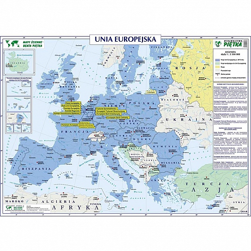 DWUSTRONNA MAPA ŚCIENNA HISTORYCZNA – UNIA EUROPEJSKA / ROZWÓJ UNII EUROPEJSKIEJ