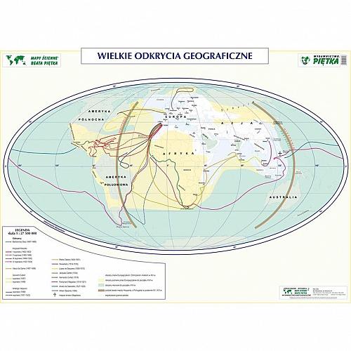 DWUSTRONNA MAPA ŚCIENNA HISTORYCZNA – WIELKIE ODKRYCIA GEOGRAFICZNE / RZECZPOSPOLITA OD POŁOWY XVI DO POŁOWY XVII WIEKU