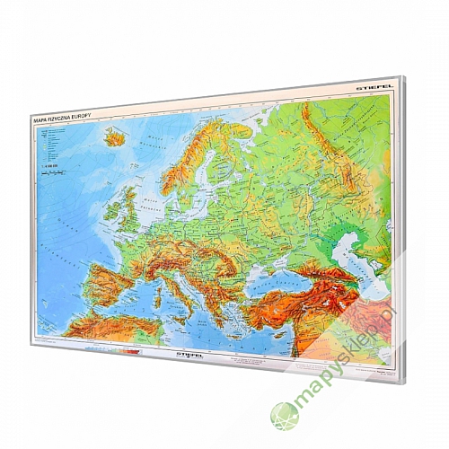 Europa fizyczna 160x110 cm. Mapa do wpinania