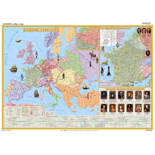 Europa w latach 1789-95 / Francja w okresie rewolucji 160x120 cm