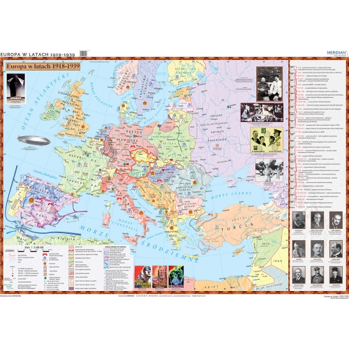 Europa w latach 1919-1939 - mapa ścienna 200x150 cm