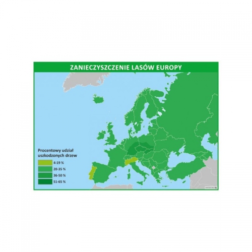Europa - Zanieczyszczenie lasów - plansza