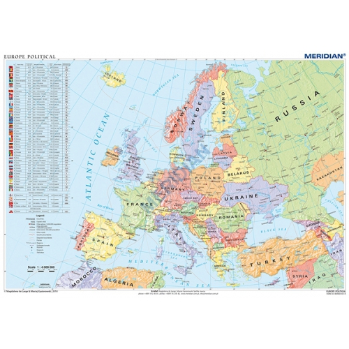 Europe political map 200x150 cm