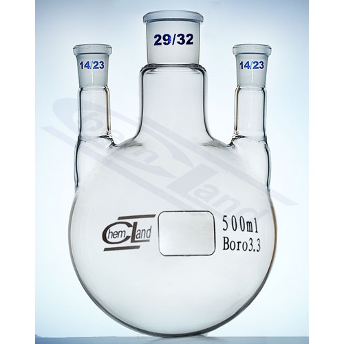 Kolba kulista 3 szyje proste 0250ml 29/32 i 14/23 - 3 szt.