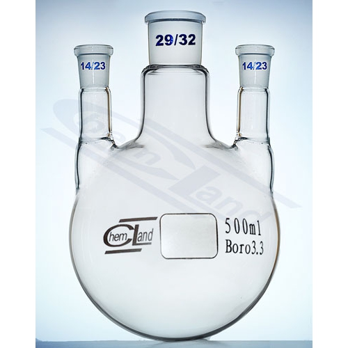 Kolba kulista 3 szyje proste 0500ml 29/32 i 14/23