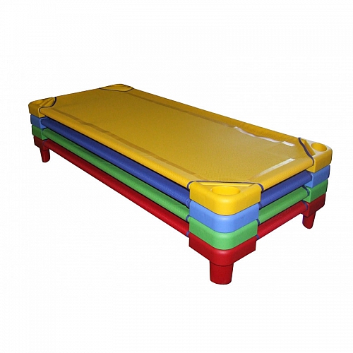 Leżak przedszkolny Fartuś 4K zielony, niebieski, żółty