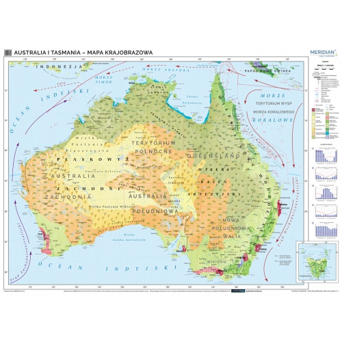 Mapa krajobrazowa Australii - mapa ścienna 160x120 cm
