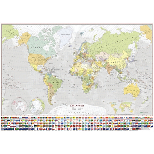 MAPA ŚCIENNA ŚWIATA – POLITYCZNA 1:28 000 000 WERSJA ANGIELSKA 140x100 cm