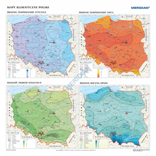 Klimat w Polsce - mapa ścienna