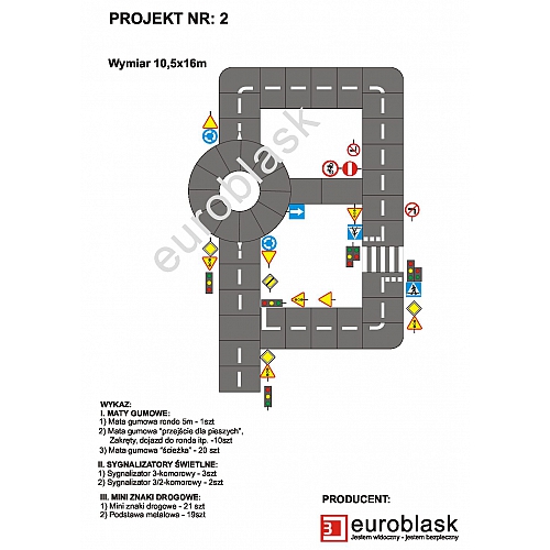 Projekt nr 2 – Mobilne miasteczko ruchu drogowego 10,5x16m