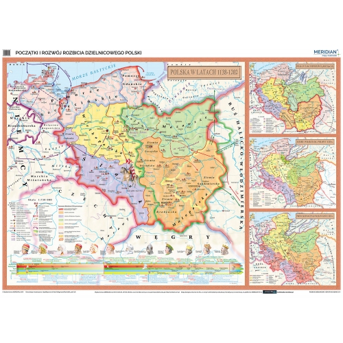 Rozbicie dzielnicowe Polski 200x150 cm