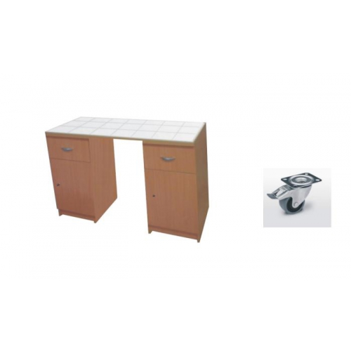 Stolik laboratoryjny podwójny mobilny 140