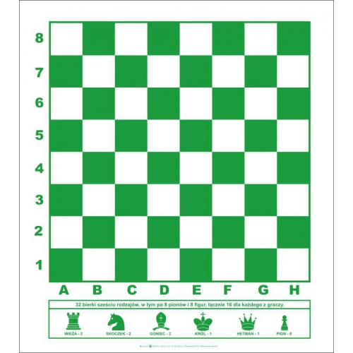 SZACHY DEMONSTRACYJNE (nakładka suchościeralna) w tubusie kolorowym