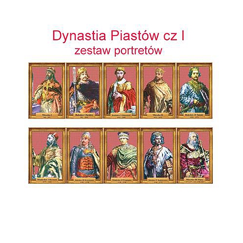 Zestaw portretów Dynastia Piastów cz. I w folii
