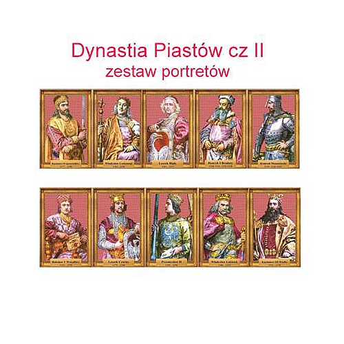 Zestaw portretów Dynastia Piastów cz. II w folii