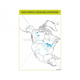 2916 Mapa Ameryki Północnej konturowa