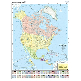 Ameryka Północna i Środkowa - ścienna mapa polityczna 200x150 cm