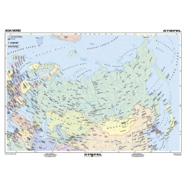 Azja Północna - mapa fizyczna/polityczna
