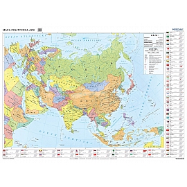 Azja - ścienna mapa polityczna 160 x 120 cm