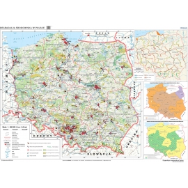 Degradacja środowiska w Polsce - mapa ścienna 160x120 cm