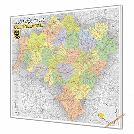 Dolnośląskie administracyjno-drogowa 99x90cm. Mapa w ramie aluminiowej