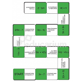 Domino algebraiczne - seria 1 - zapis wyrażeń algebraicznych