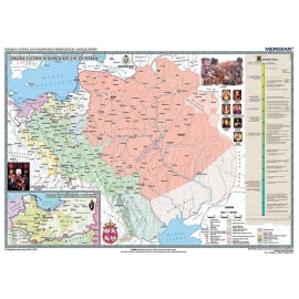 DUO Polska i Litwa za pierwszych Jagiellonów / Europa XIV-XV wiek - dwustronna mapa ścienna
