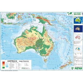 DWUSTRONNA MAPA ŚCIENNA AUSTRALII – FIZYCZNA / POLITYCZNA 1:6 200 000