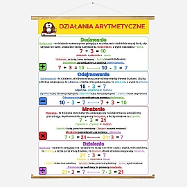 Działania arytmetyczne plansza matematyczna 140×100 cm
