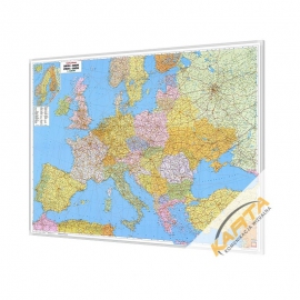 Europa Polityczno-drogowa 126x90cm. Mapa magnetyczna.