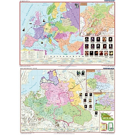 DUO Rzeczpospolita po Unii Lubelskiej (XVI wiek)/ Europa XVI wiek - dwustronna mapa ścienna