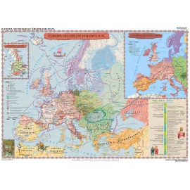 Europa wczesnośredniowieczna - mapa ścienna 160x120 cm