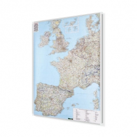 Europa Zachodnia drogowa 96x124cm. Mapa magnetyczna.