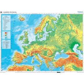 Europe physical map - mapa ścienna w języku angielskim 150x200 cm