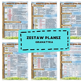 Gramatyka-rabatowy zestaw 10 plansz + wskaźnik 100 cm PCV