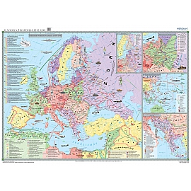 II Wojna Światowa 1939-1942 - mapa ścienna 200 x 150 cm