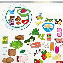 Jedz mądrze - zdrowe jedzenie na twoim talerzu, 64 elementy magnetyczne