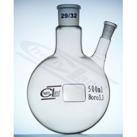 Kolba kulista 2 szyje skośne 00500ml 29/32 i 14/23