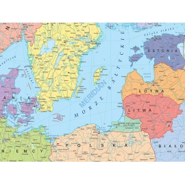 Kraje basenu Morza Bałtyckiego - mapa polityczna 160 x 120 cm