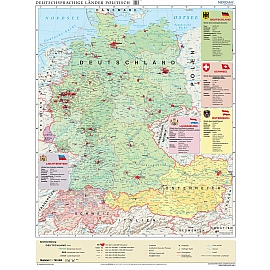 Kraje niemieckojęzyczne - mapa polityczna 150x200cm